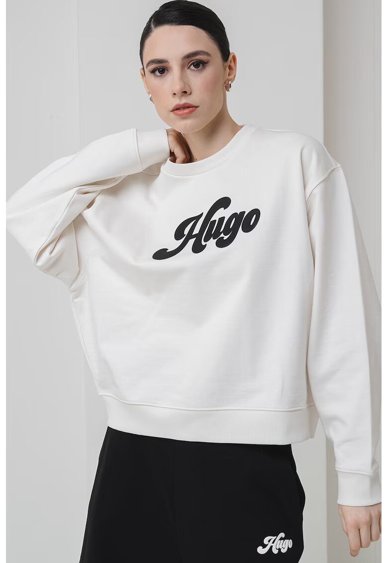 Hugo Bluza lejera de trening cu logo - Alb/Negru