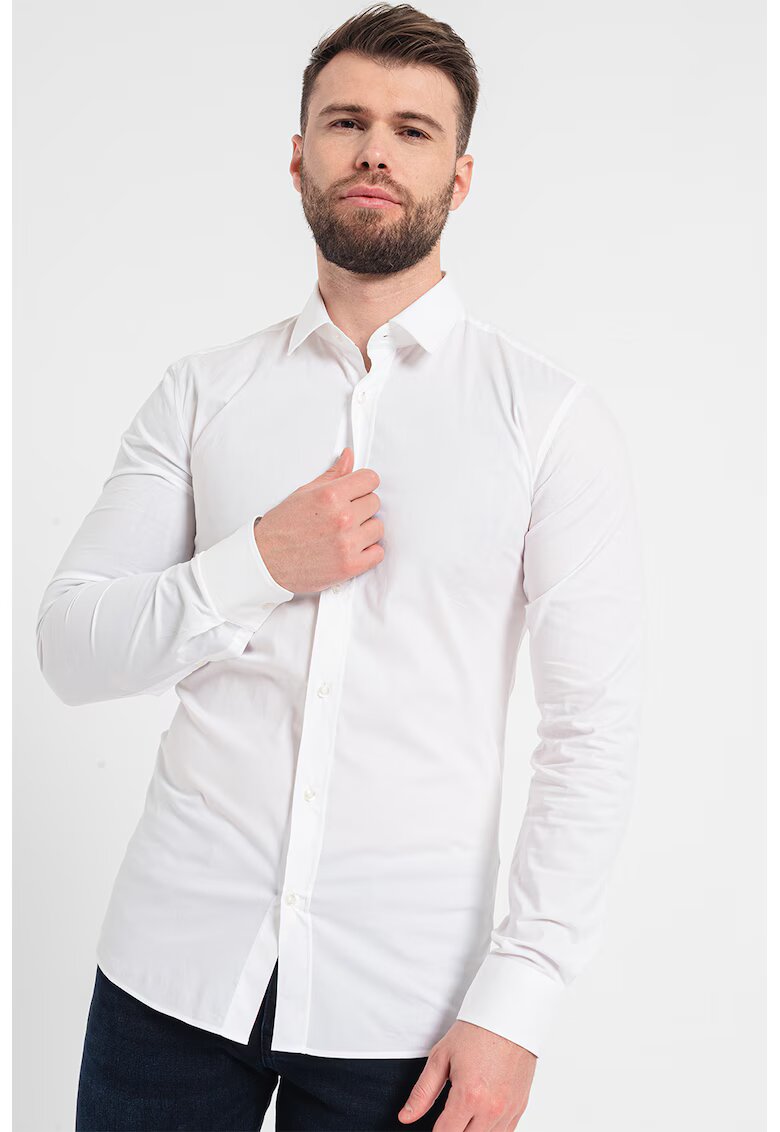 Hugo Camasa extra slim fit Elisha - Alb