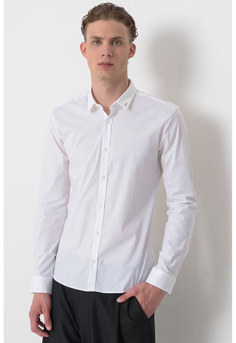 Hugo Camasa slim fit cu guler ascutit Ero - Alb optic