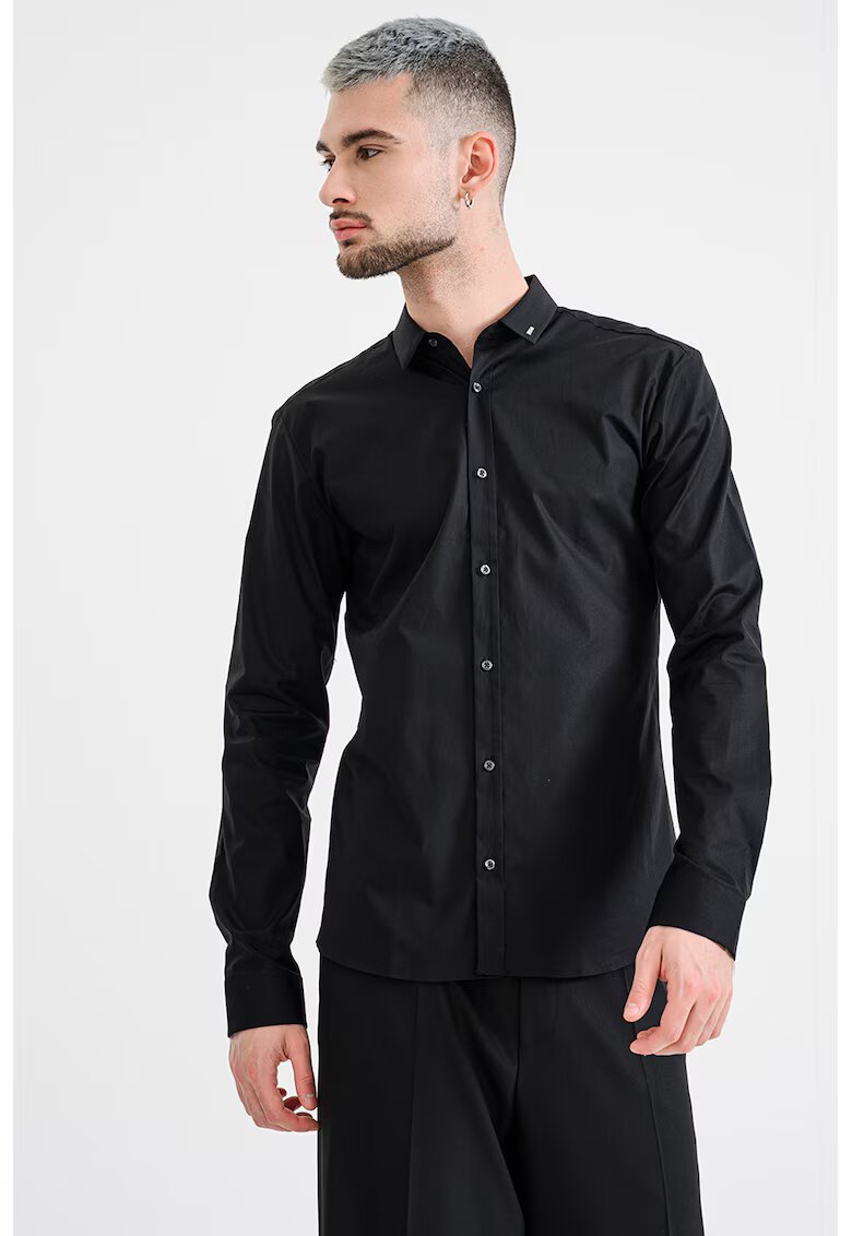 Hugo Camasa slim fit cu guler ascutit Ero - Negru