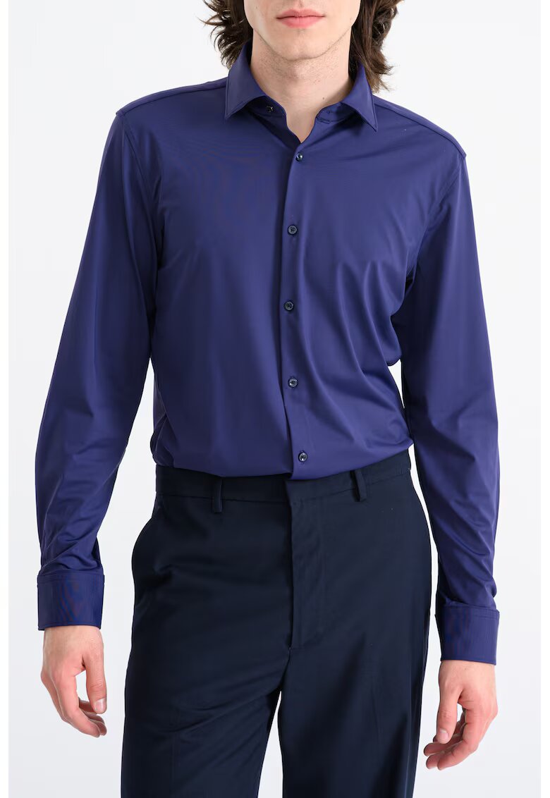 Hugo Camasa slim fit cu maneci lungi Kenno - Albastru ultramarin