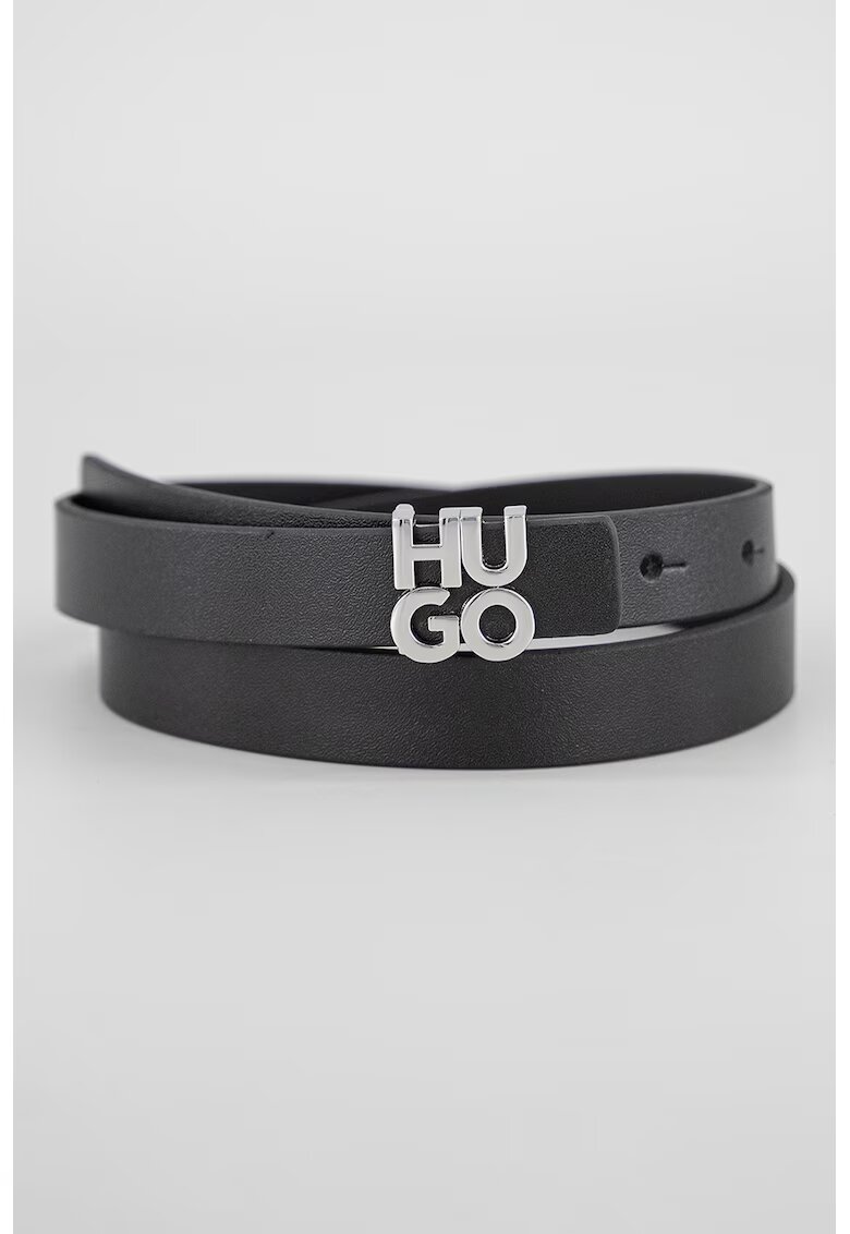 Hugo Curea de piele cu catarama cu nit - Negru