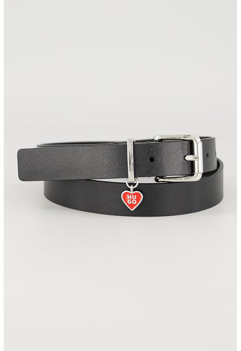 Hugo Curea din piele cu logo discret - Negru