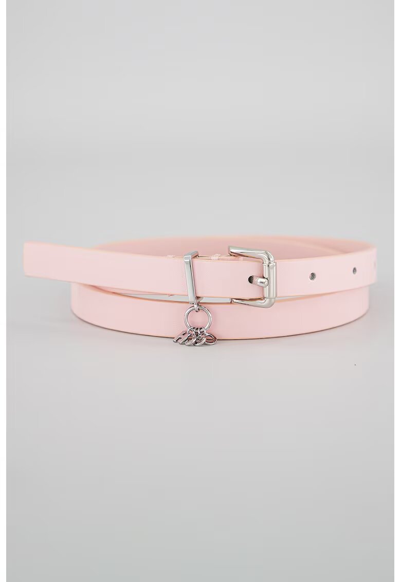 Hugo Curea skinny de piele cu accesoriu logo - Roz pastel
