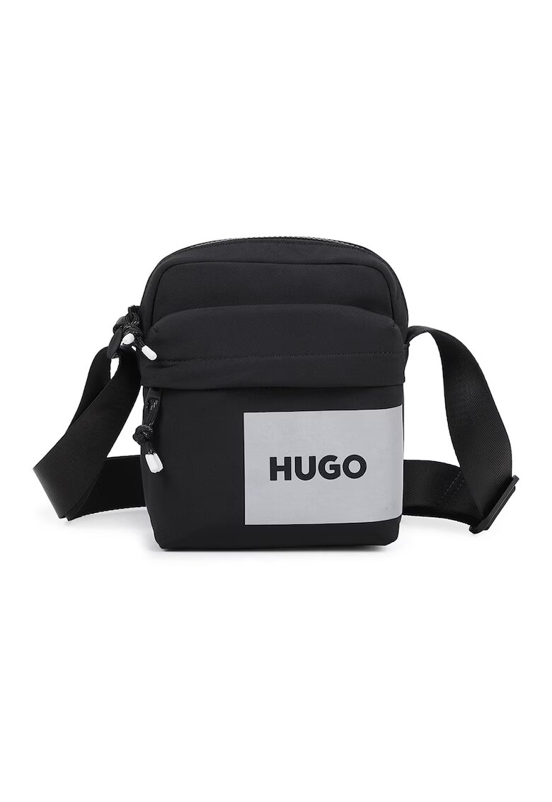 Hugo Geanta crossbody cu buzunar frontal - Negru