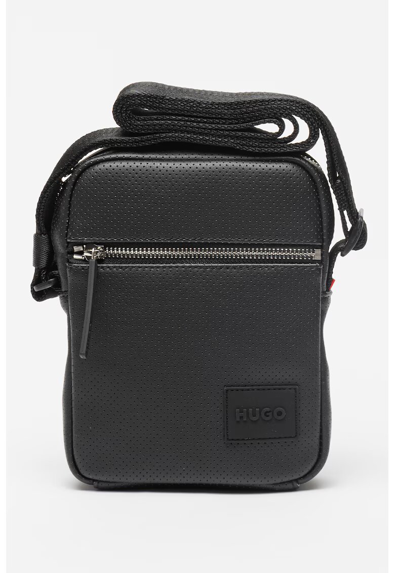 Hugo Geanta crossbody de piele ecologica cu logo Ethon 2.0 - Negru