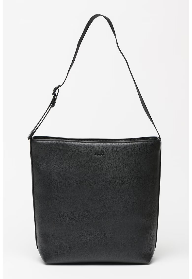 Hugo Geanta tote de piele ecologica cu logo - Negru