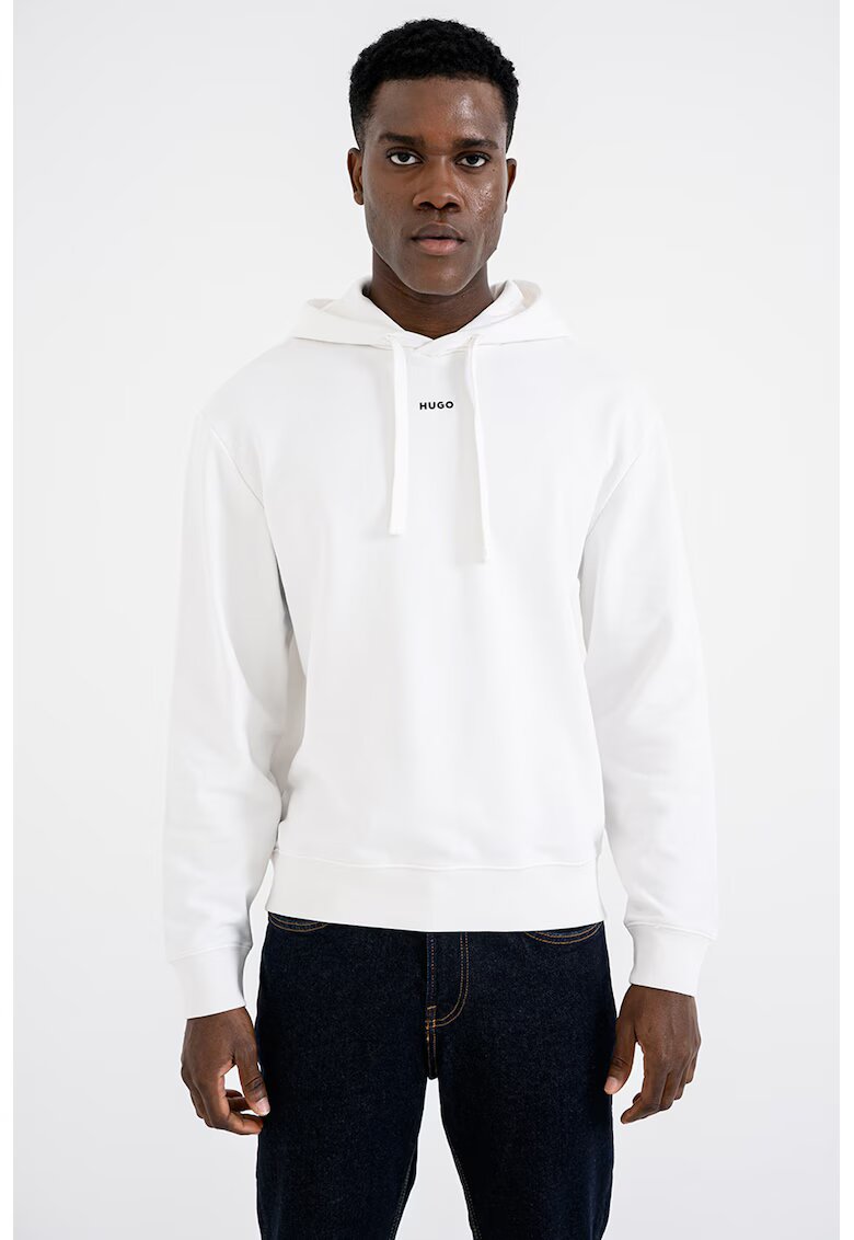 Hugo Hanorac relaxed fit cu imprimeu logo discret Dapo - Negru/Alb optic
