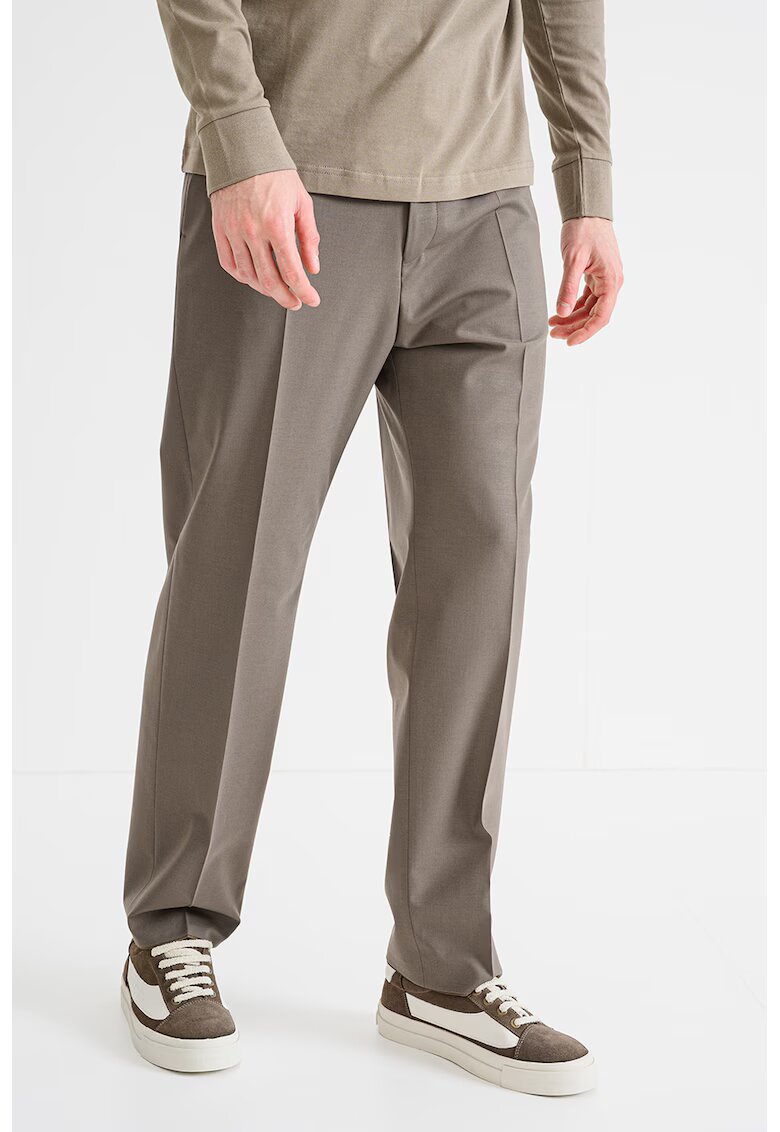 Hugo Pantaloni cu pensa Teagan - Maro taupe deschis
