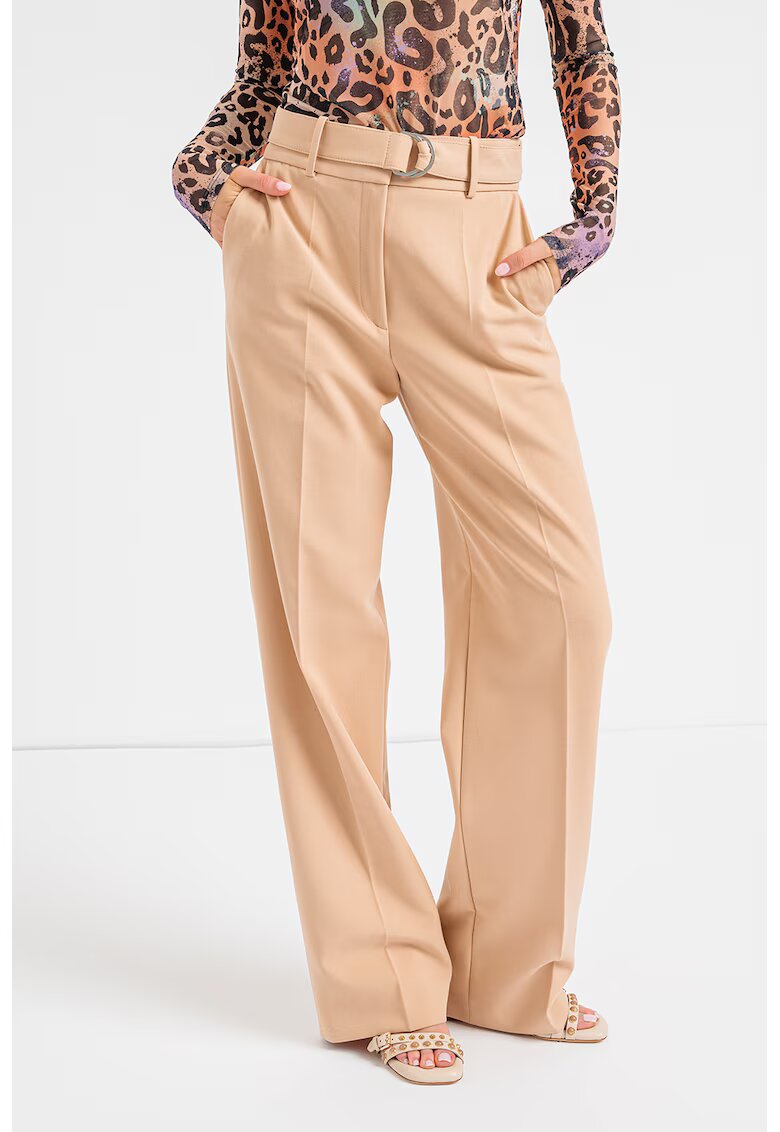 Hugo Pantaloni eleganti cu talie inalta Huglia - Maro camel