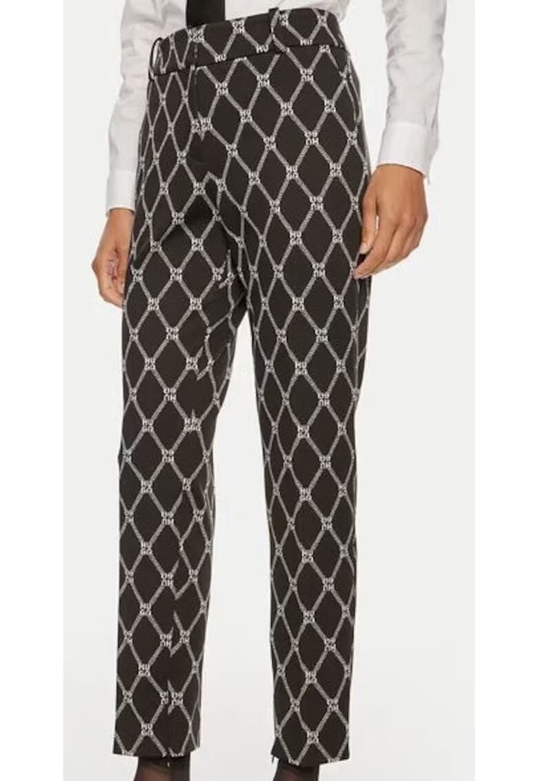 Hugo Pantaloni Regular Fit Cu Imprimeu Si Tallie Inalta