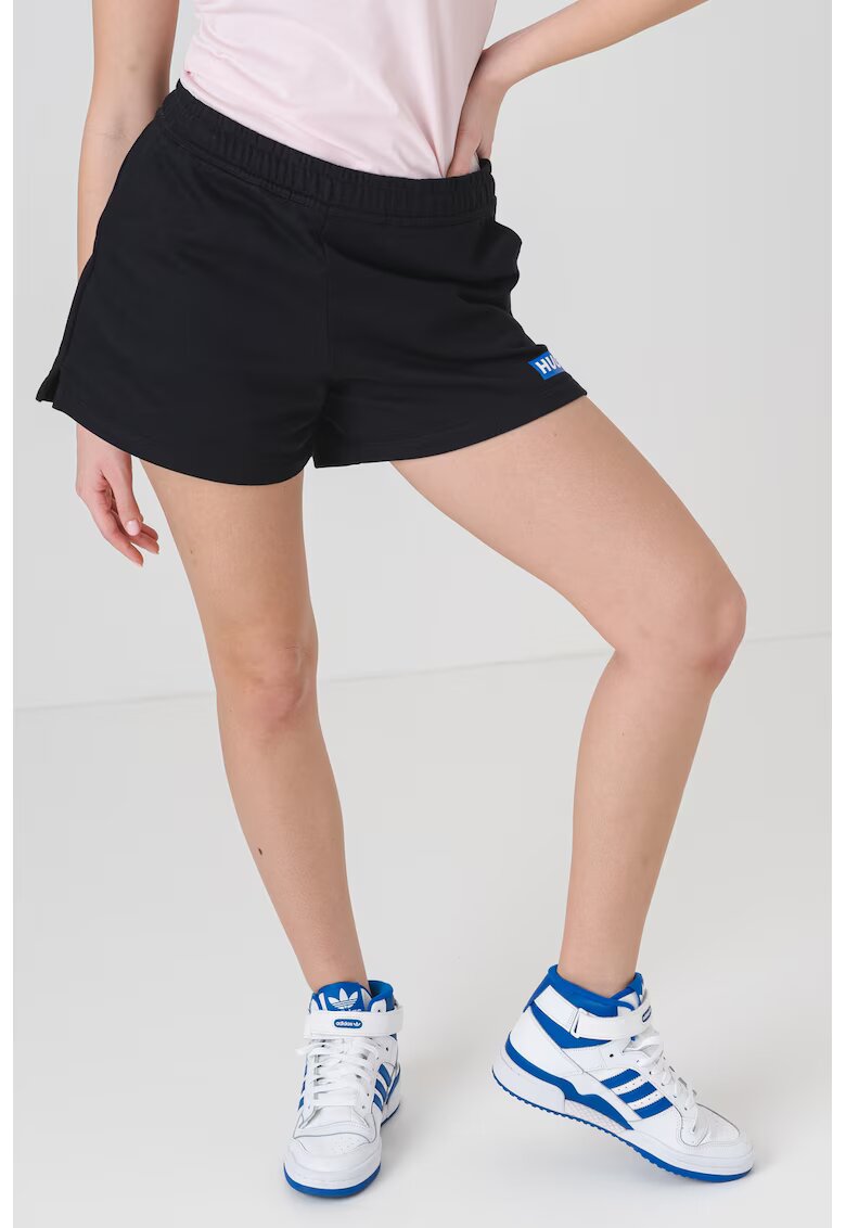 Hugo Pantaloni scurti cu talie medie si elastica - Negru