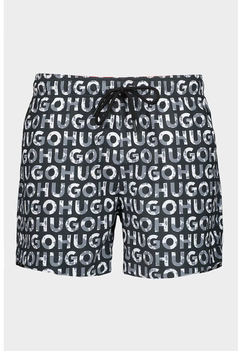 Hugo Pantaloni scurti de baie cu imprimeu logo Tortuga - Alb/Gri carbune