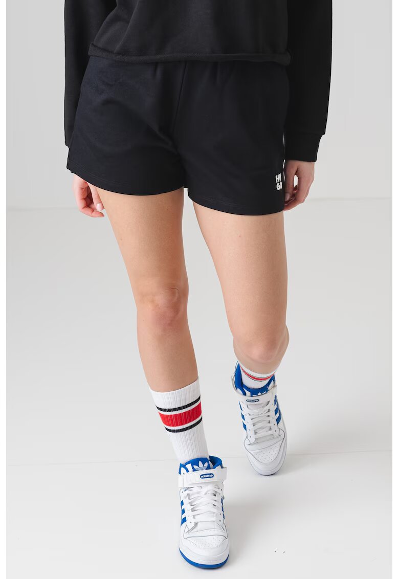 Hugo Pantaloni scurti din bumbac cu logo Ninosta - Negru