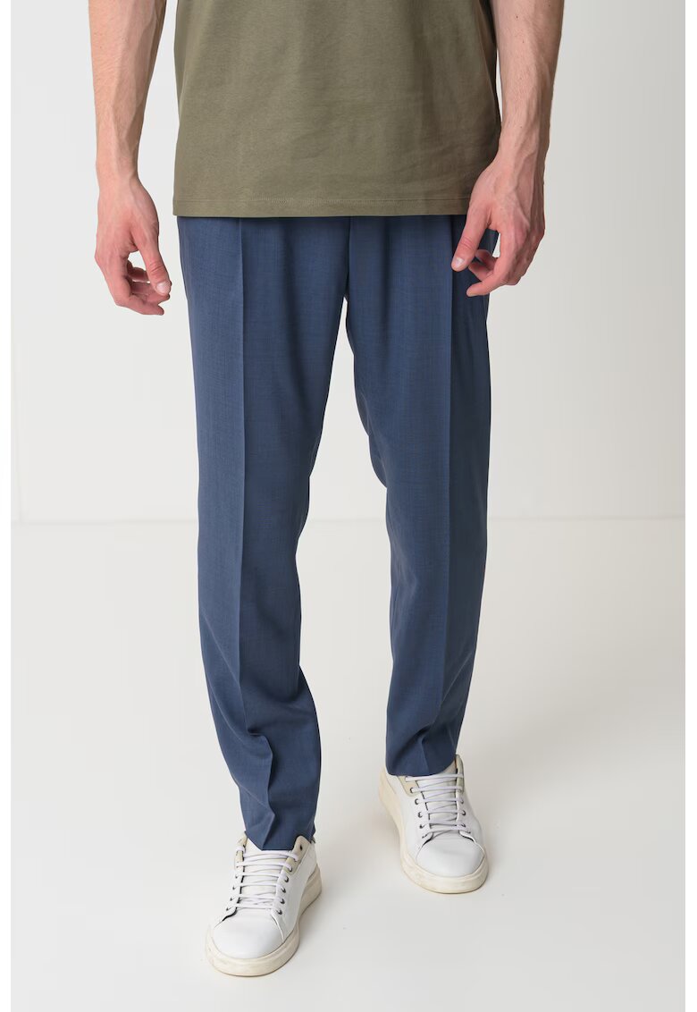 Hugo Pantaloni slim fit din amestec de lana Getlin - Albastru indigo