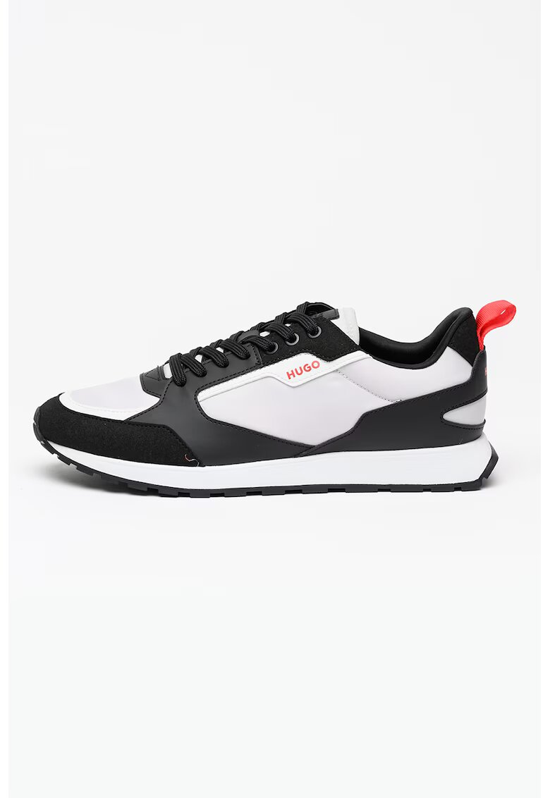Hugo Pantofi sport cu insertii din material textil Icelin Runn - Alb/Negru/Gri deschis