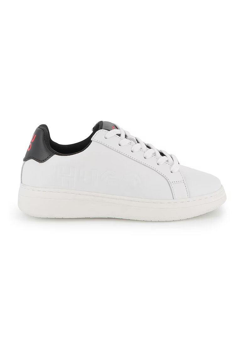 Hugo Pantofi sport de piele cu logo - Alb