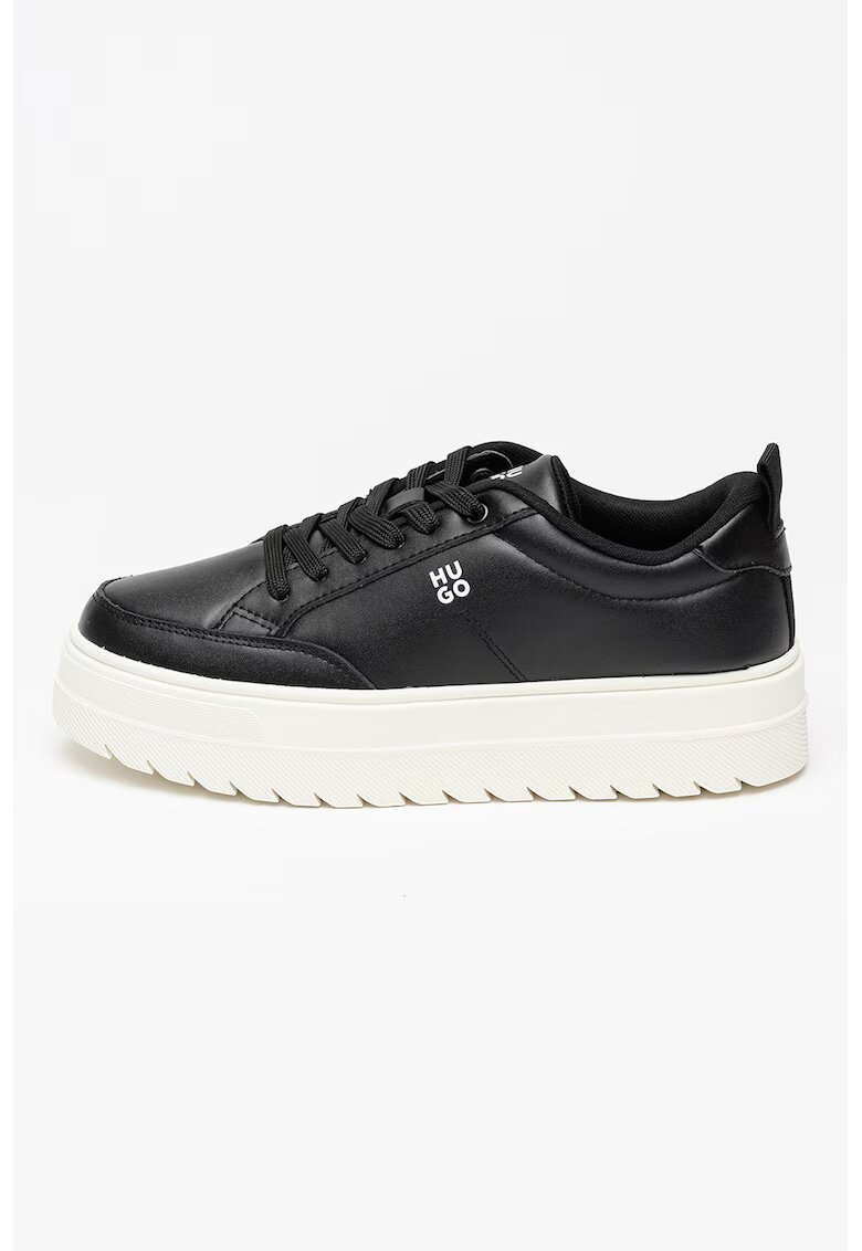 Hugo Pantofi sport flatform din piele si piele ecologica Lyssa - Negru
