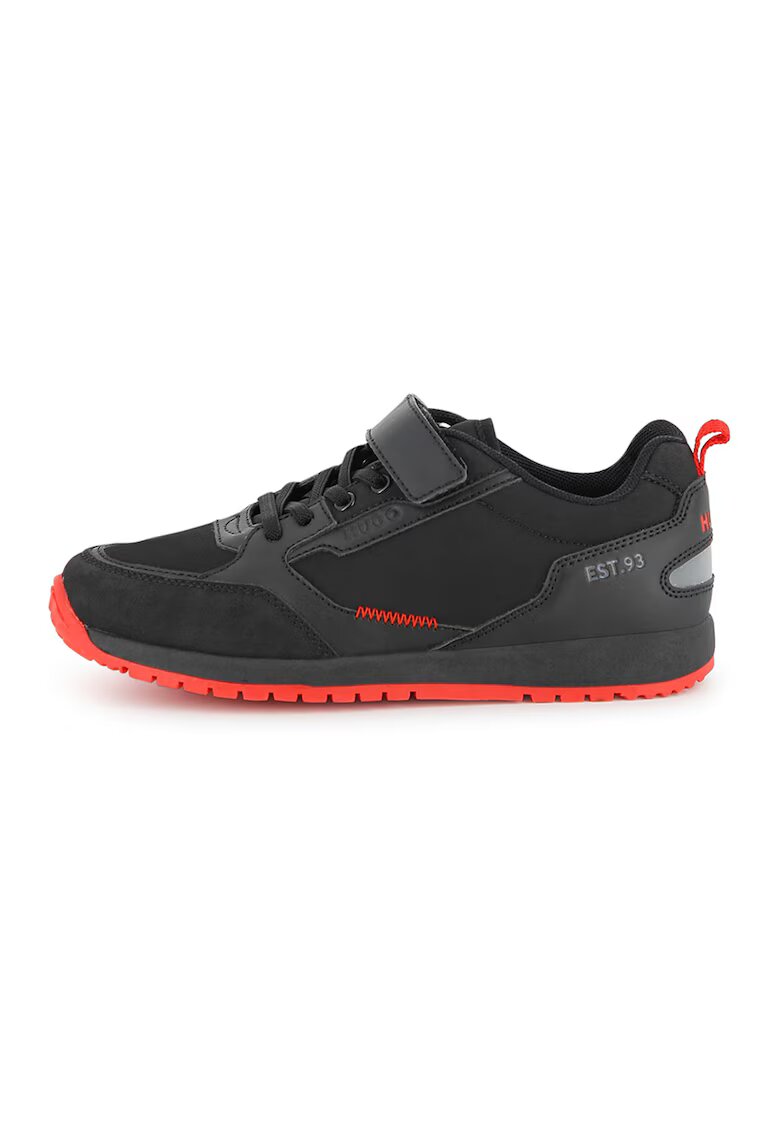 Hugo Pantofi sport low-cut cu velcro - Rosu/Negru