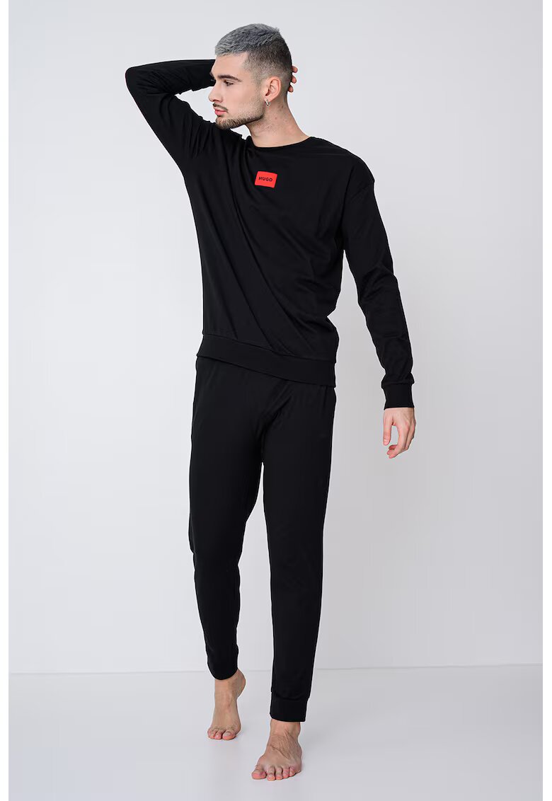 Hugo Pijama din amestec de bumbac cu logo - Negru