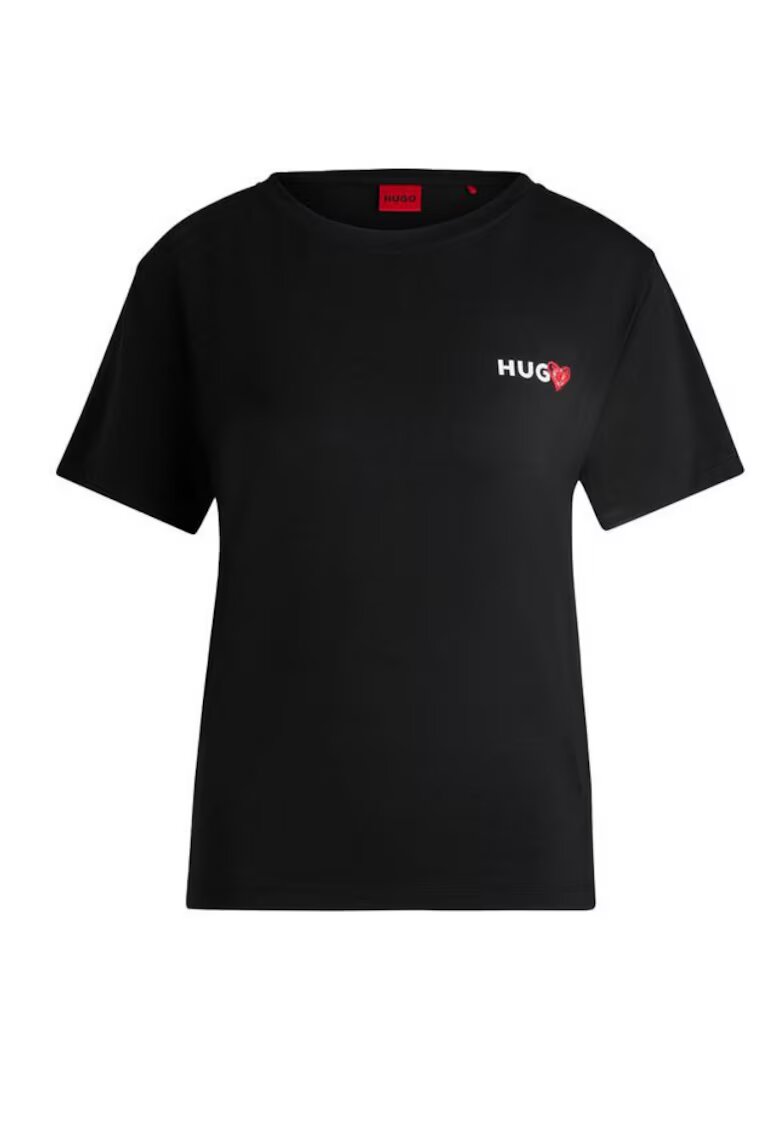 Hugo Top de pijama negru - 60% modal - 32% bumbac