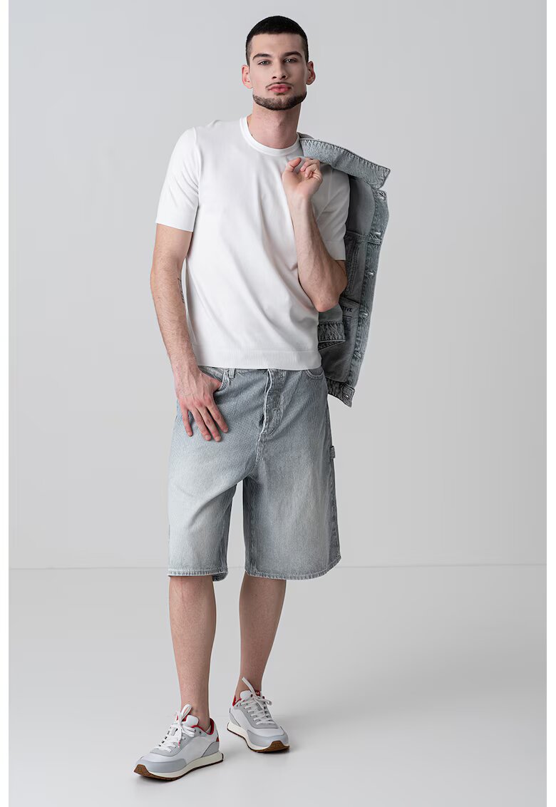 Hugo Tricou cambrat cu decolteu la baza gatului - Alb optic