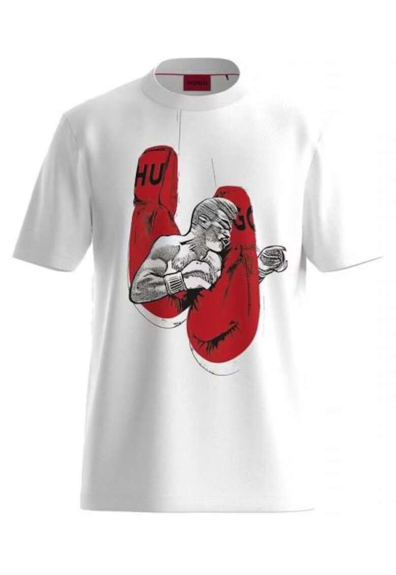 Hugo Tricou cu design artistic Diboxer - Alb