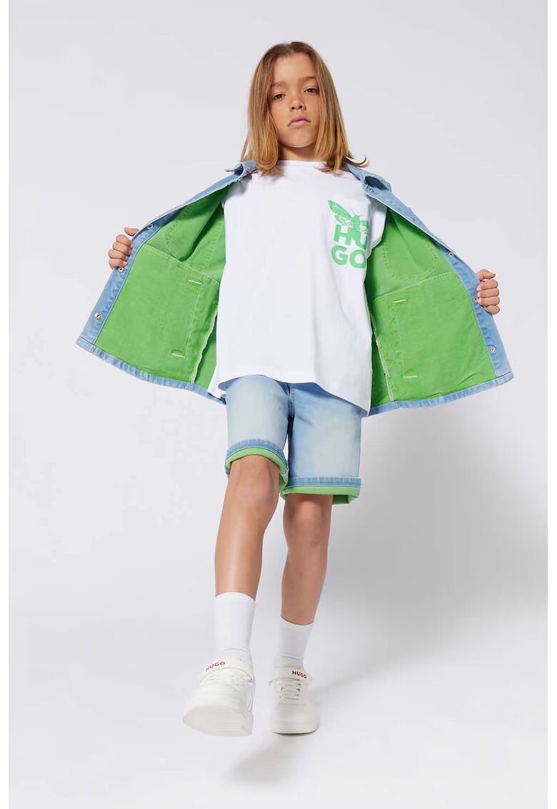 Hugo Tricou cu detaliu logo - Alb