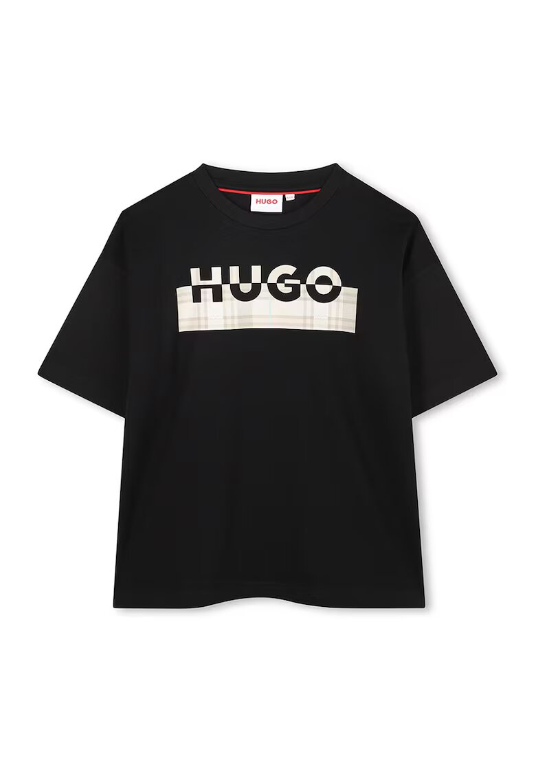 Hugo Tricou cu imprimeu logo - Alb/Negru/Bej deschis