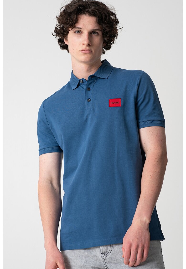 Hugo Tricou polo slim fit Dereso - Rosu/Albastru
