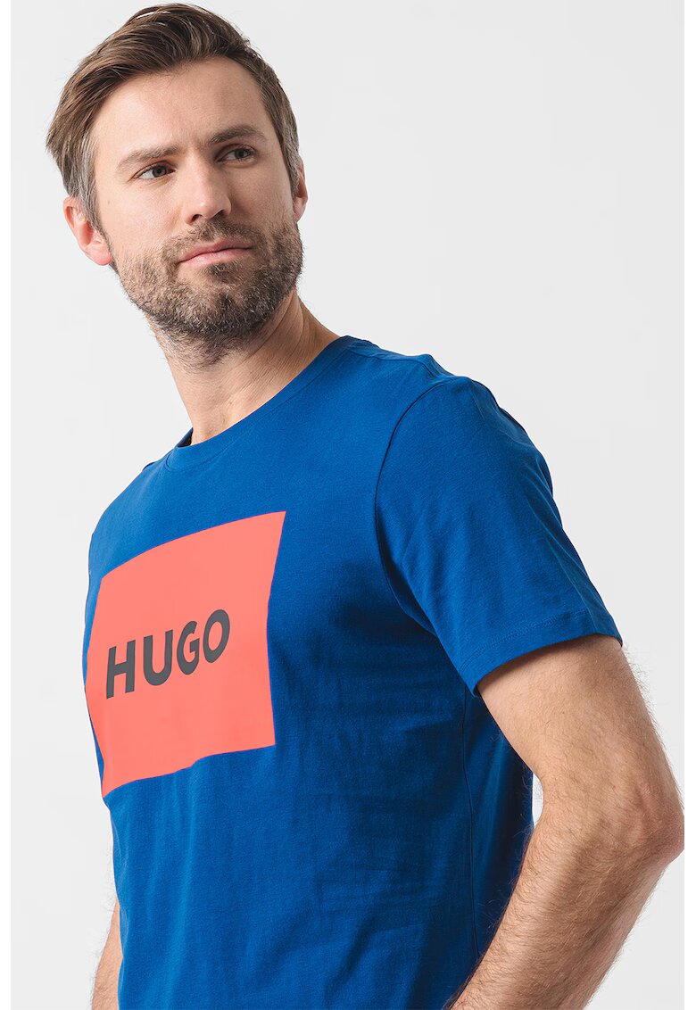 Hugo Tricou regular fit cu imprimeu logo Dulive - Albastru
