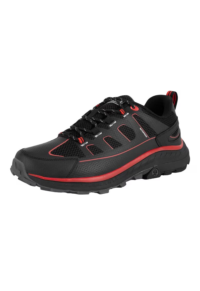 Hunter Pantofi trekking PEAK RT LOW WP - negru/rosu - material textil