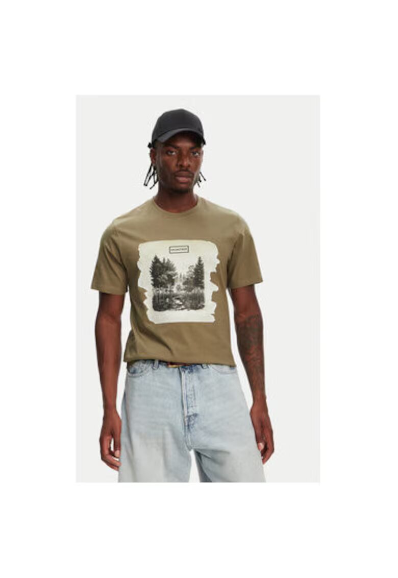 Hunter Tricou barbati HARM0033251 - Bumbac - Kaki - Kaki