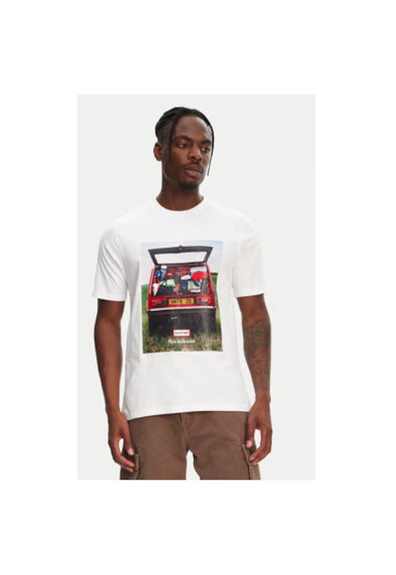 Hunter Tricou barbati HARM0037251 - Bumbac - Alb - Alb