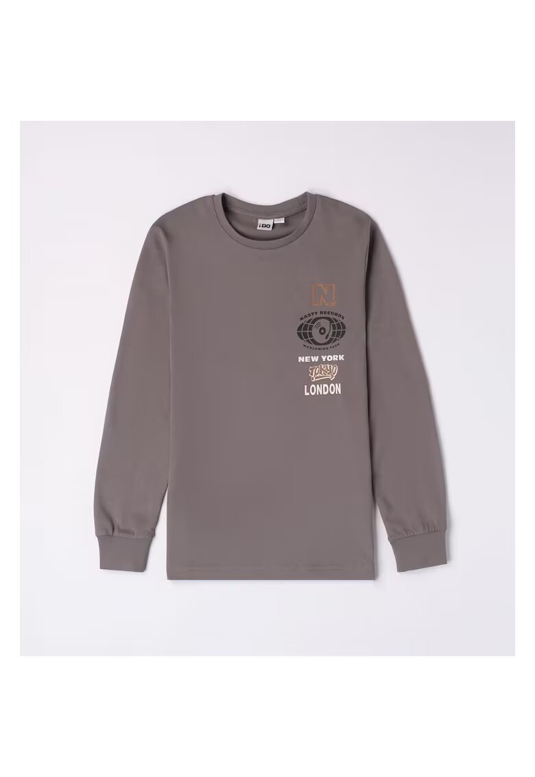 I Do Bluza cu imprimeu pentru baiat - 4.7692 - Gri - Alb/Negru/Maro/Gri