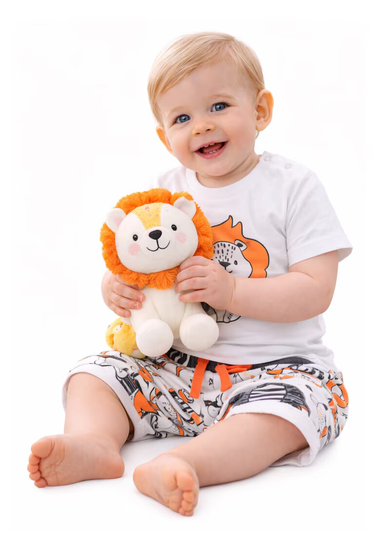 I Do Compleu bebe nou-nascut tricou si bermude din bumbac portocaliu
