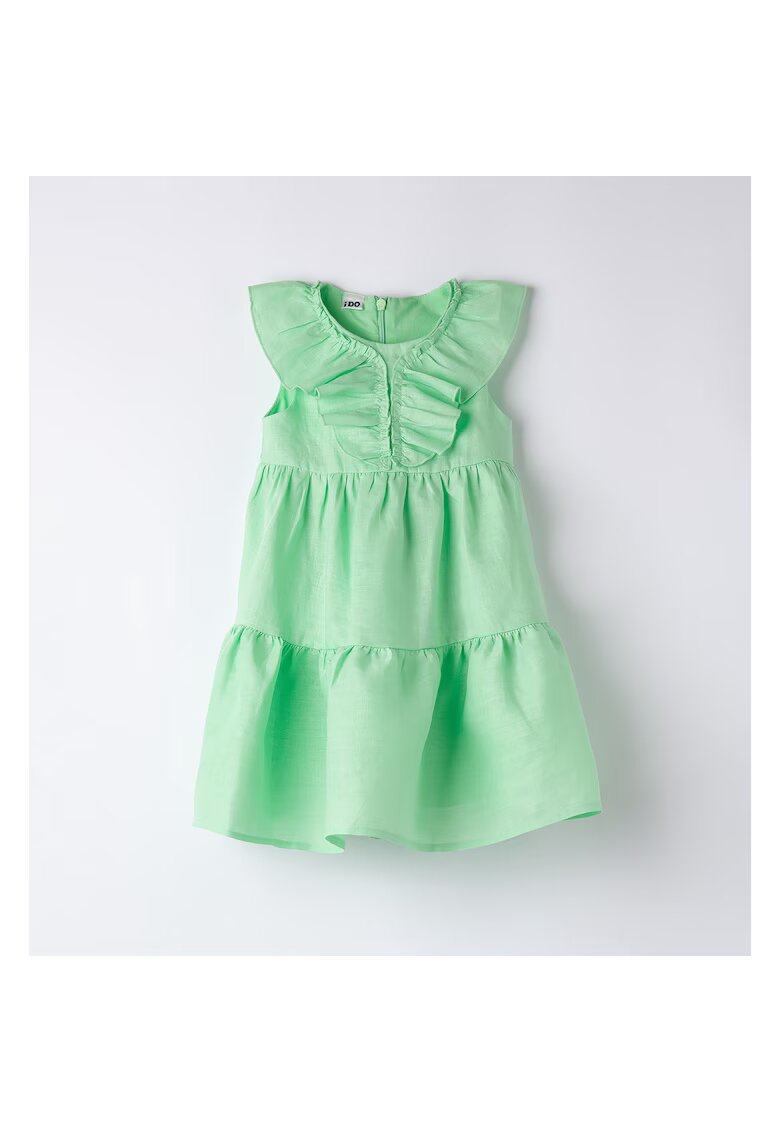 I Do Rochie din in uni pentru fete - 4.B490 - Verde