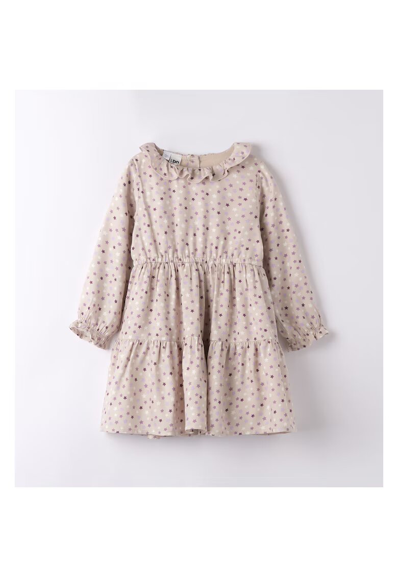 I Do Rochie fetite cu imprimeu stelute 4.7565 - bumbac - bej/mov