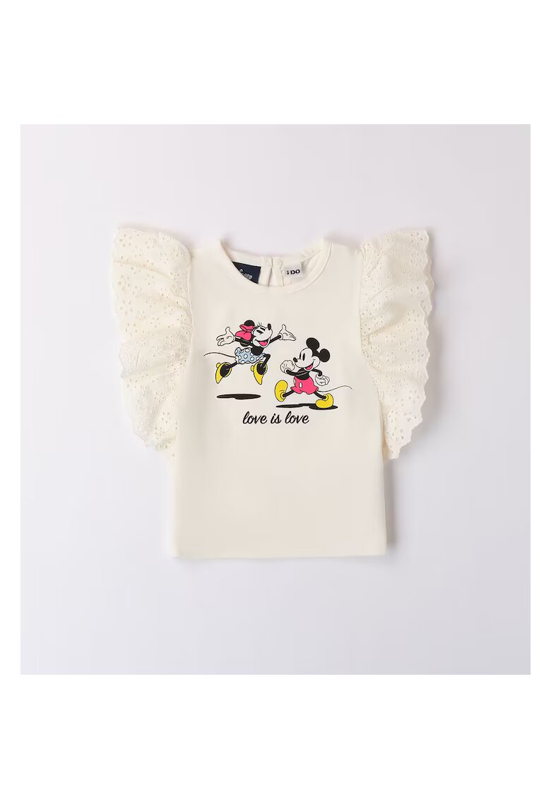 I Do Tricou cu imprimeu Minnie si Mickey Mouse pentru fete - 4.8737 - Crem - Crem