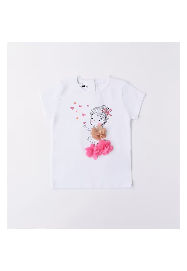 I Do Tricou cu imprimeu pentru fete - 4.6333 - Alb - Alb/Bej/Roz