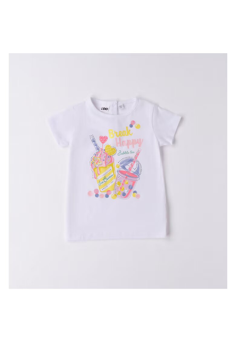 I Do Tricou cu imprimeu pentru fete - 4.6748 - Multicolor - Alb/Verde/Galben/Roz/Multicolor/Albastru