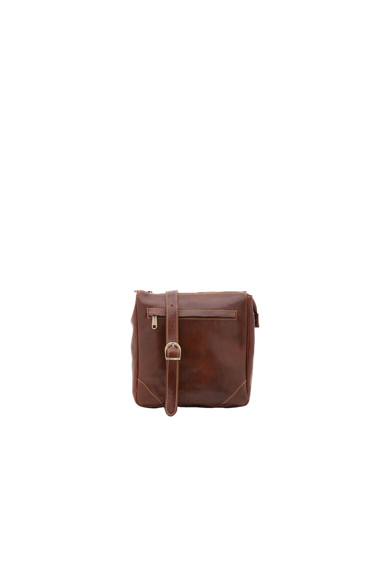 I Fratelli Geanta crossbody de piele cu bareta ajustabila - Maro