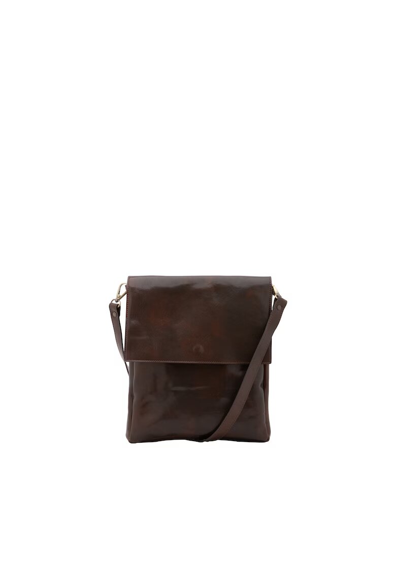 I Fratelli Geanta crossbody de piele - Maro inchis