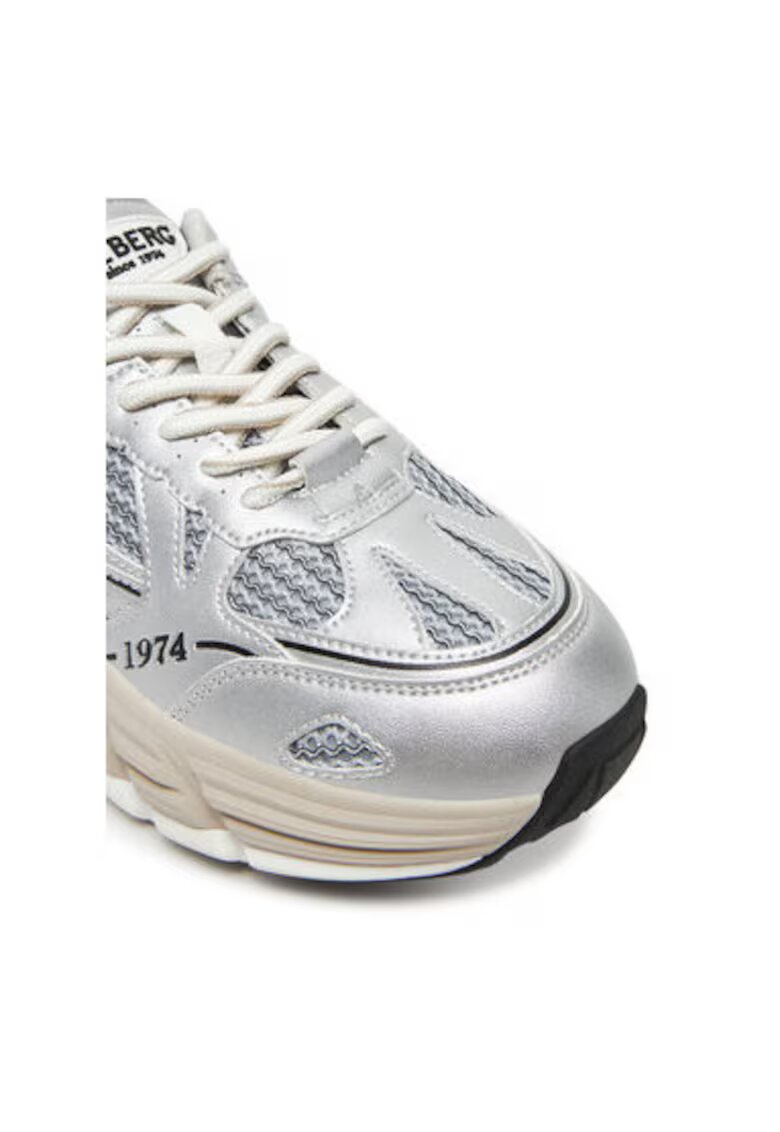 Iceberg Pantofi sport barbati - IU17060O IU1706 - Piele naturala - Argintiu