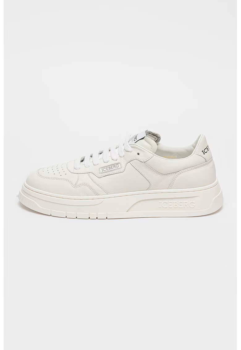 Iceberg Pantofi sport de piele - Alb murdar