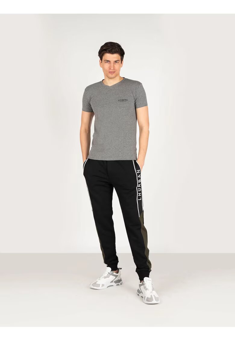 Iceberg Tricou slim fit cu decolteu in V -