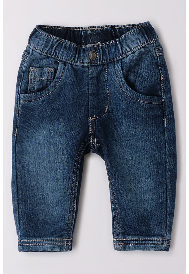 IDO Blugi relaxed fit cu talie elastica - Albastru inchis