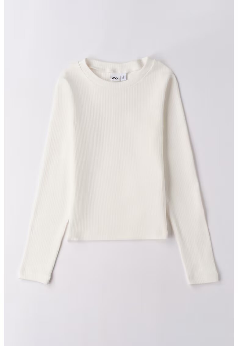 IDO Bluza din amestec de bumbac cu aspect striat - Crem