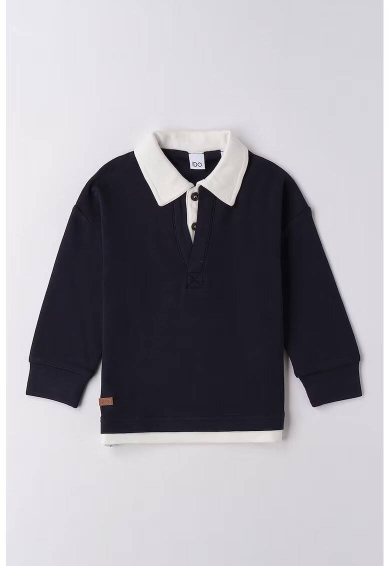 IDO Bluza polo de bumbac - Albastru ultramarin