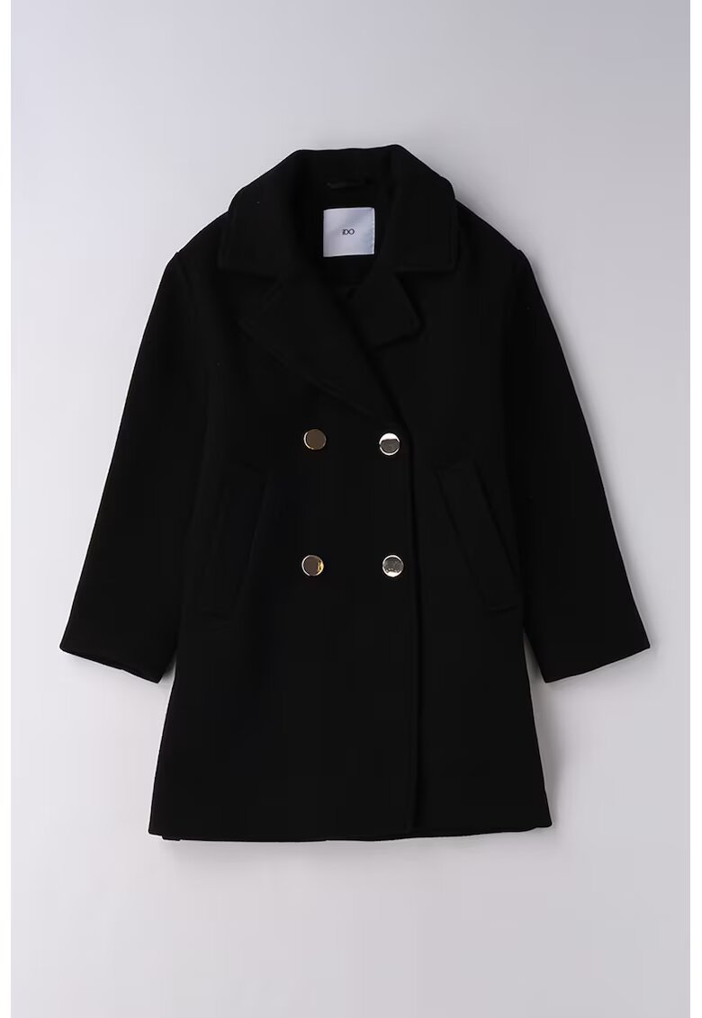 IDO Palton regular fit cu nasturi - Negru